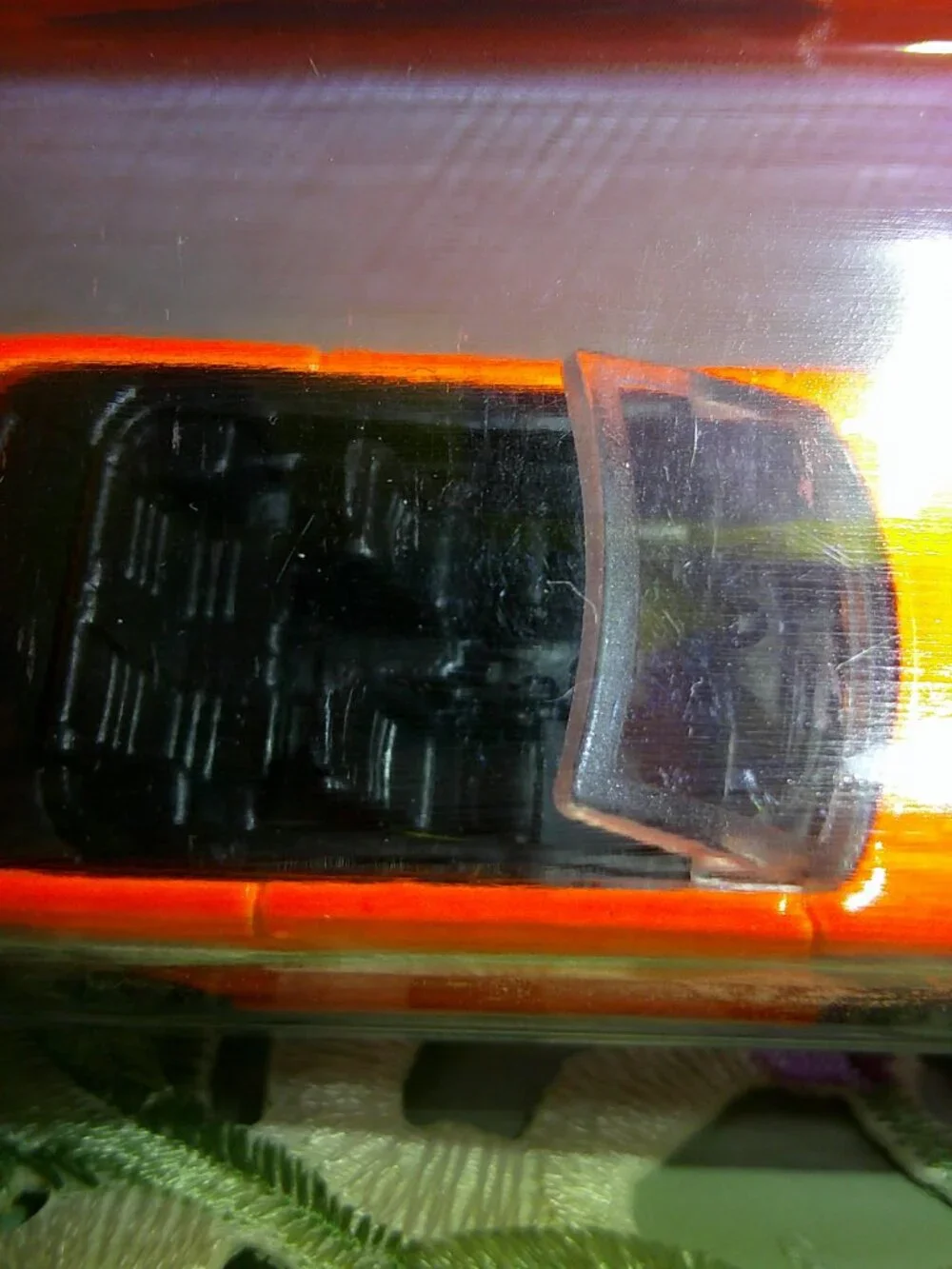 Hot Wheels COMPUTER CARS 1995 - 1996 MUSTANG Convertible - NEON ORANGE NIP
